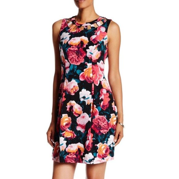 Women's - Eliza J Floral Sleeveless Dress, Size 8 - Picture 1 of 10